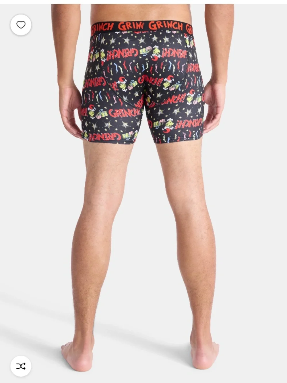 Dr. Seuss The Grinch Men’s Green and Red Boxer Briefs Size Large NWT